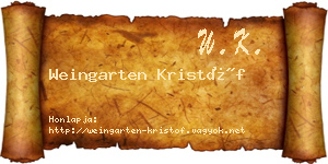 Weingarten Kristóf névjegykártya